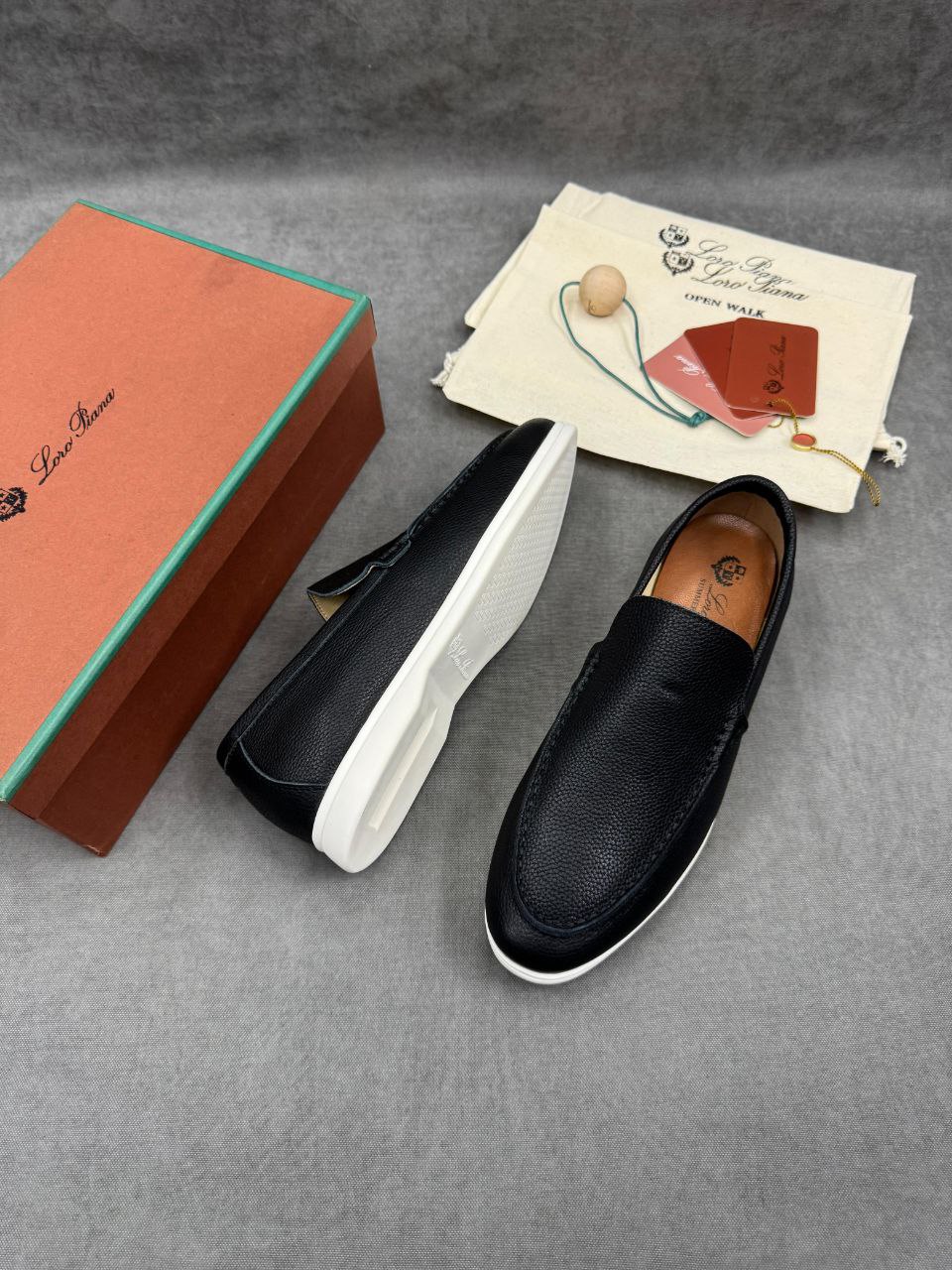 Кожаные кроссовки Loro Piana Tennis Walk - Black