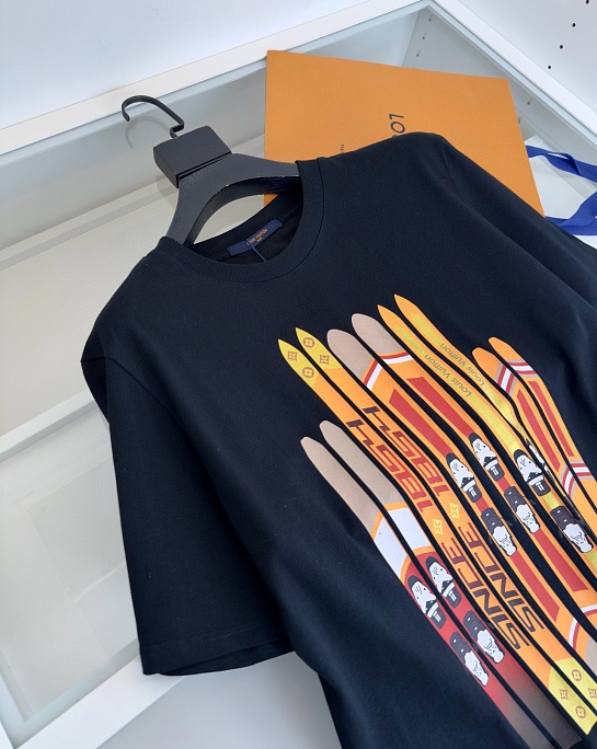 Чёрная оверсайз футболка Louis Vuitton Premium