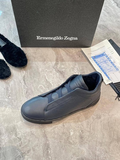 Кроссовки с мехом Ermenegildo Zegna Triple Stitch - Grey   