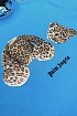 Голубая оверсайз футболка Palm Angels Leopard Bear