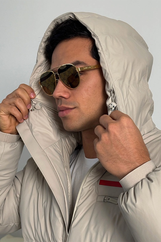 Мужской пуховик Prada Linea Rossa - Beige