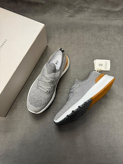 Мужские кроссовки Brunello Cucinelli knitted - Grey   