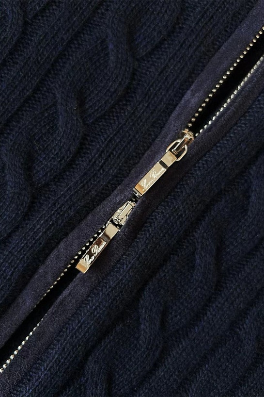 Кашемировый свитер Loro Piana Premium zip-up - Navy