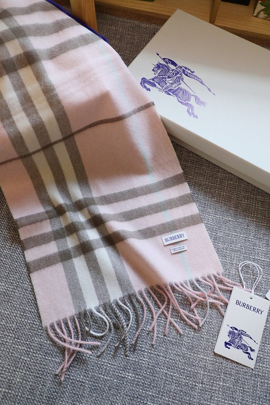 Шарф Burberry two-tone Check premium 168x30 см - Pink