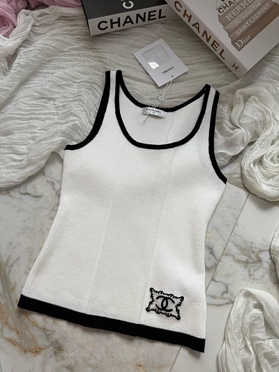 Белая женская майка Chanel   