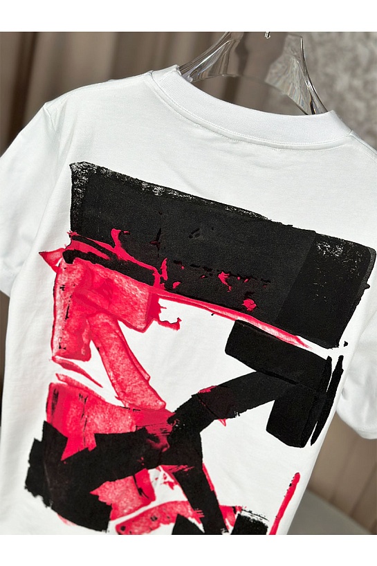 Белая оверсайз футболка Off-White Acrylic Arrow