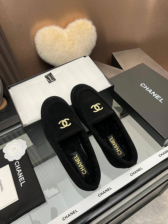 Женские замшевые лоферы Chanel premium