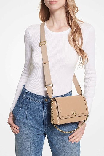 Кожаная сумка Michael Kors Freya Small Convertible Logo 25x16 см   