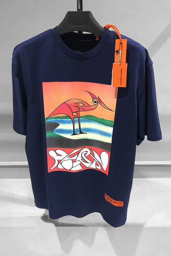 Фиолетовая оверсайз футболка Heron Preston