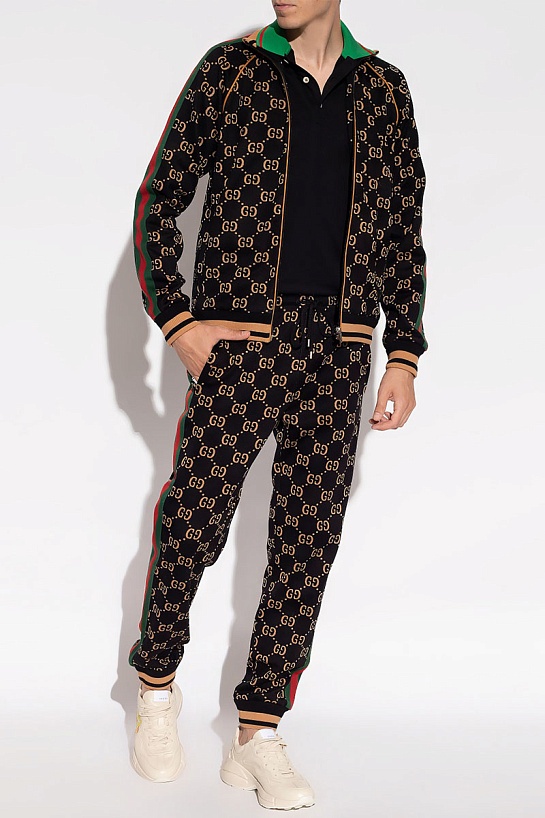 Чёрные спортивные штаны Gucci GG monogram