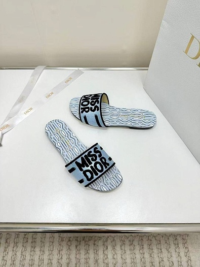 Женские шлёпанцы Dior Dway Premium - Blue   