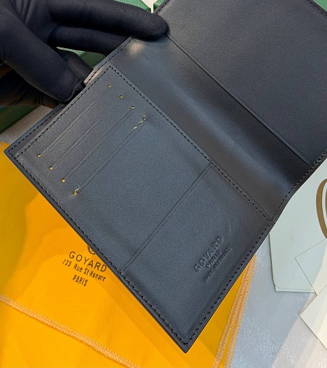 Кожаная обложка для паспорта Goyard Grenelle premium 14x10 см   