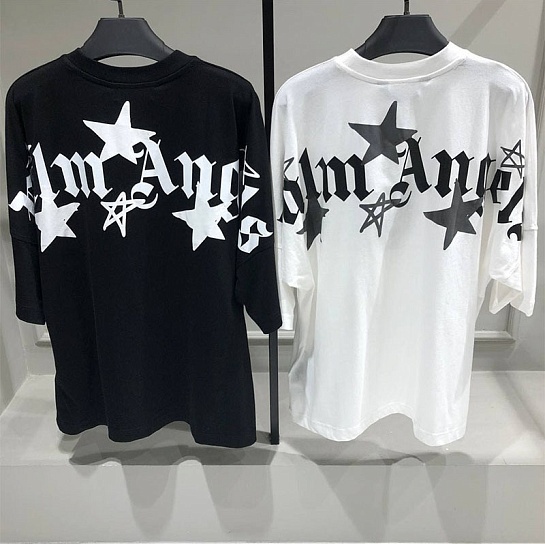 Мужская оверсайз футболка Palm Angels "Stars" - White