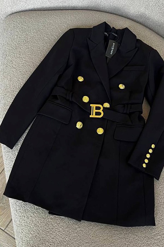 Женское платье-пиджак Balmain чёрного цвета
