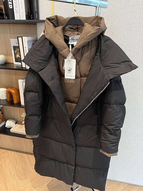 Женский пуховик с капюшоном Max Mara premium - Black