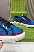 Мужские синие кроссовки Gucci GG Monogram