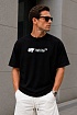 Чёрная оверсайз футболка Off-White Spray Helv Skate