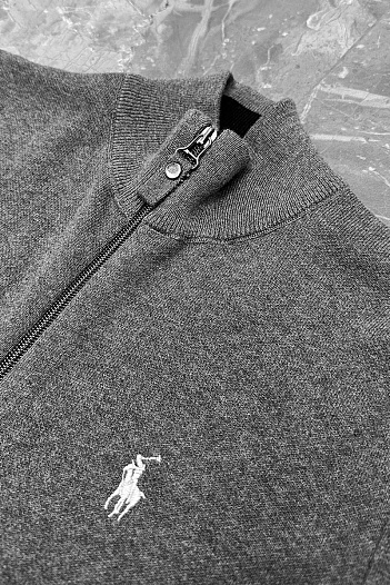 Мужская тёмно-серая кофта Polo Ralph Lauren pony-embroidered   