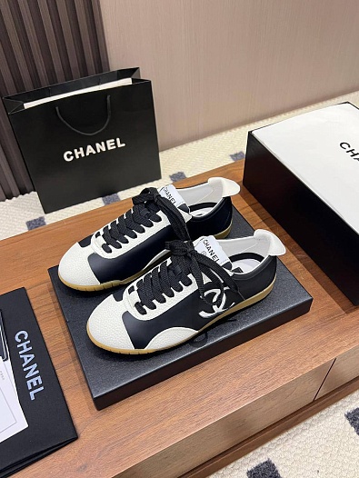 Женские кожаные кроссовки Chanel premium   