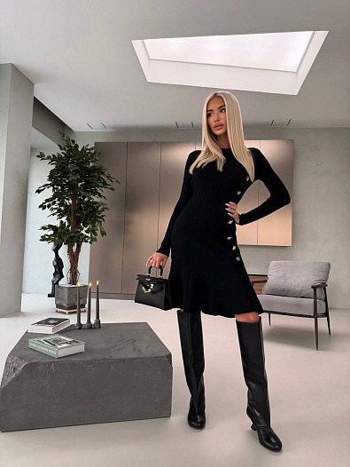 Женское трикотажное платье Schiaparelli premium - Black   