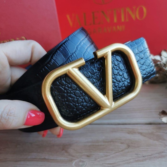 Кожаный ремень Valentino (ширина 4 см)