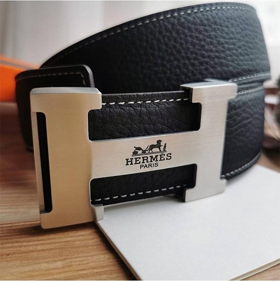 Кожаный ремень Hermes - Black