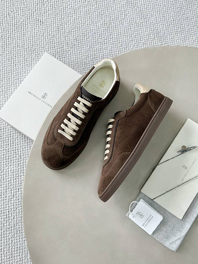 Мужские замшевые кроссовки Brunello Cucinelli Premium   