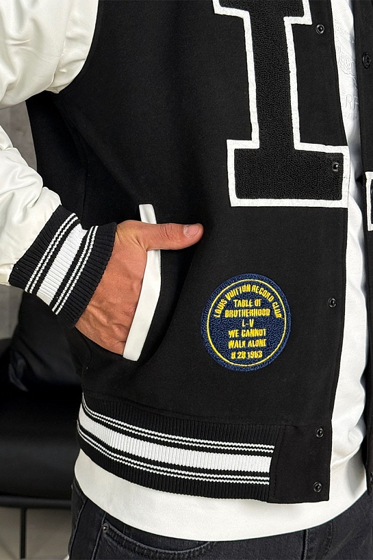 Мужской чёрный бомбер Louis Vuitton Baseball multi-patch
