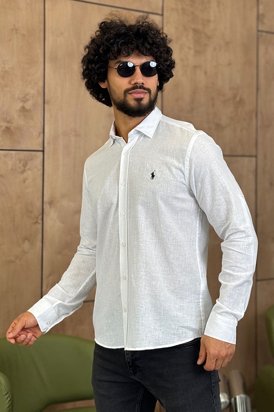 Мужская рубашка Роlо Ralрh Lаurеn белого цвета