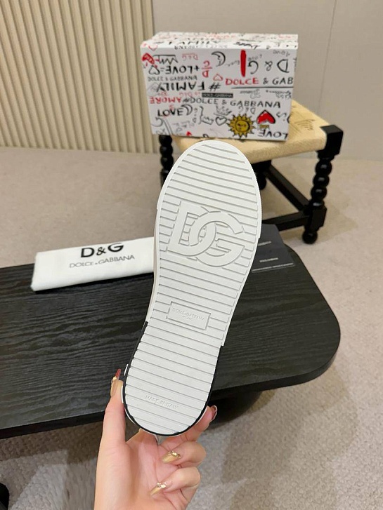 Кожаные кроссовки Dolce & Gabbana Portofino - White