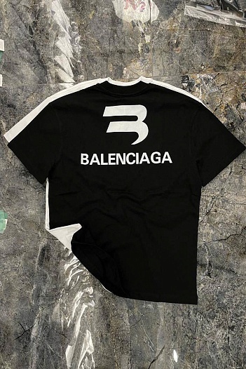 Чёрная оверсайз футболка Balenciaga Evangelion   