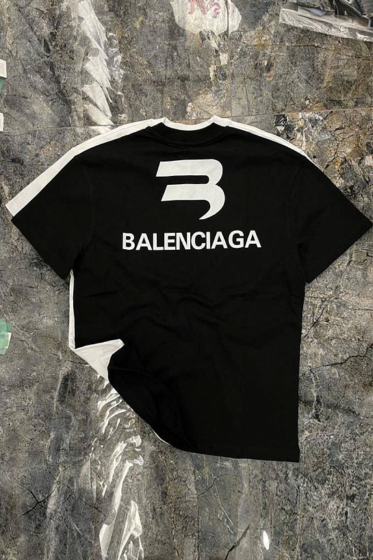 Чёрная оверсайз футболка Balenciaga Evangelion