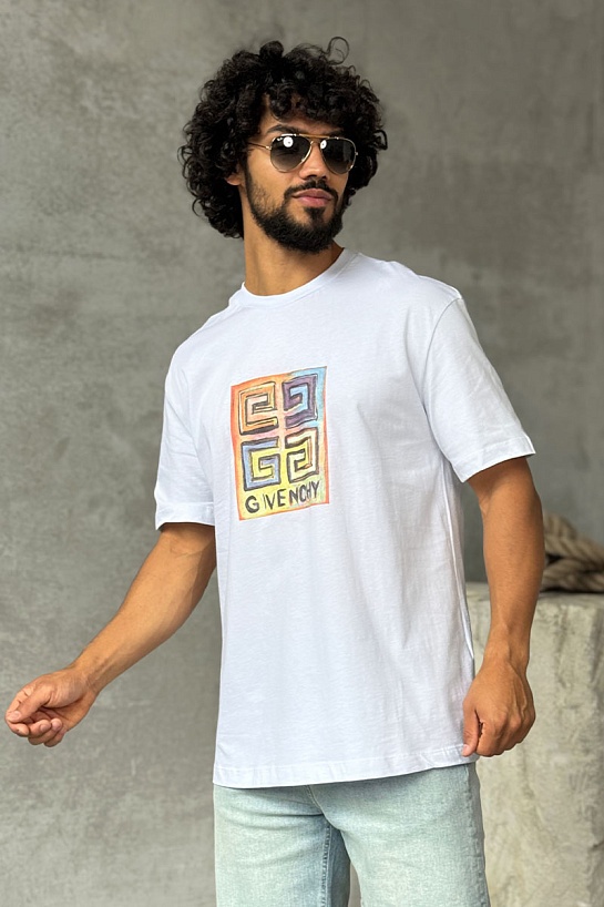 Белая оверсайз футболка Givenchy 4G Sun Print