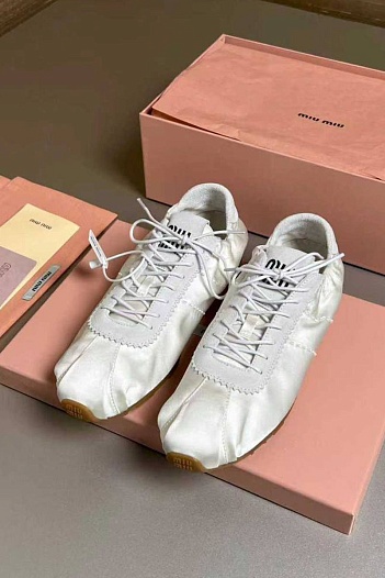 Женские кроссовки MIU MIU Plume Satin premium   