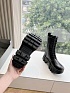 Женские чёрные кожаные ботинки Balenciaga Premium