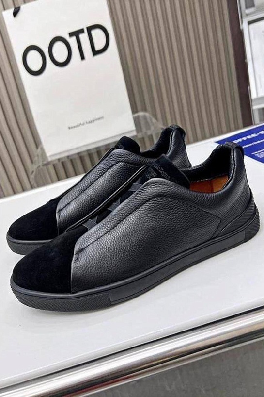 Мужские кроссовки Ermenegildo Zegna Triple Stitch - Black