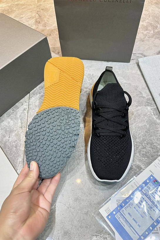 Текстильные кроссовки Brunello Cucinelli чёрного цвета