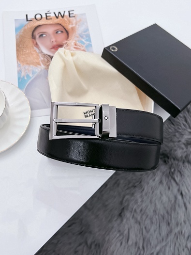 Двусторонний кожаный ремень Montblanc Premium (ширина 3.4 см)   