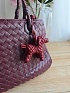 Кожаная сумка Bottega Veneta Basket 30x20 см - Burgundy