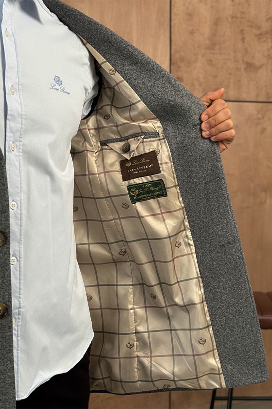 Мужское пальто серого цвета Loro Piana
