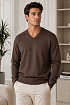 Мужской джемпер Tommy Hilfiger logo-embroidered - Brown