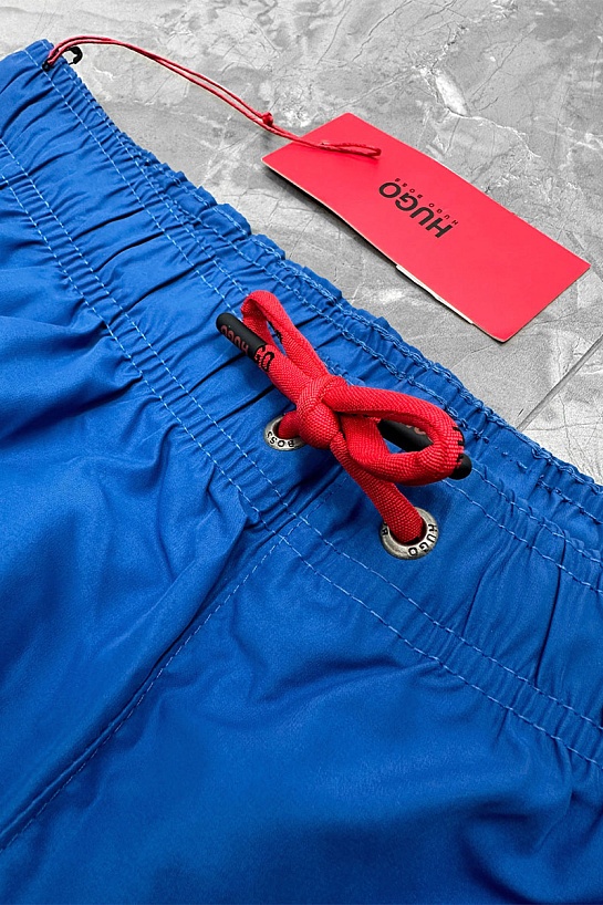 Мужские синие шорты Hugo Boss Dugo logo-embroidered