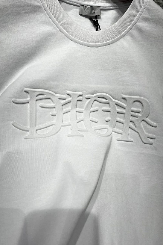 Светло-зелёная оверсайз футболка Dior logo embossed