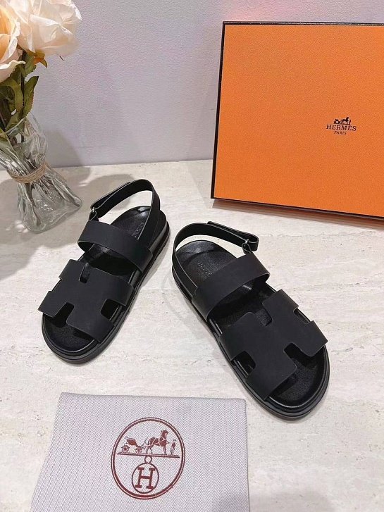 Женские cандалии Hermes Chypre - Black