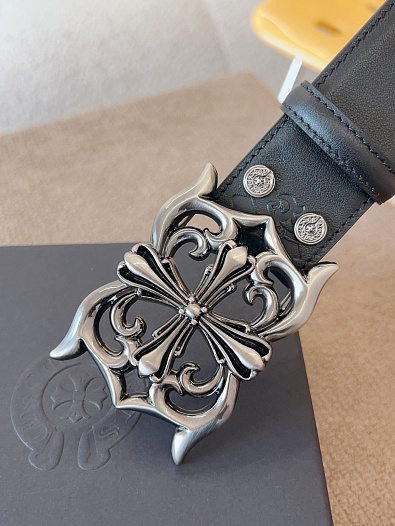 Кожаный ремень Chrome Hearts Cross Patch Cemetery premium   