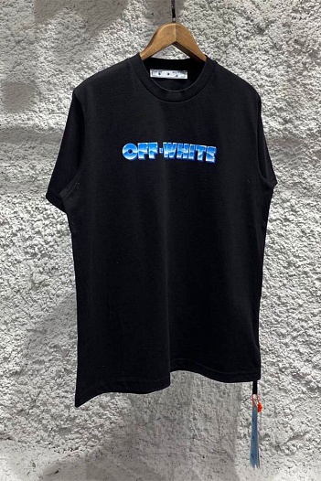 Чёрная оверсайз футболка Off-White Blue Metal Arrows   