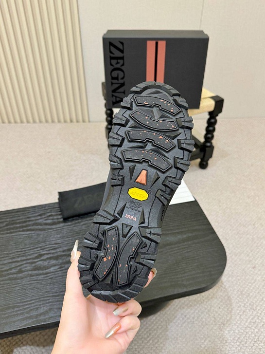 Кожаные кроссовки Zegna Triple Stitch Monte - Blue