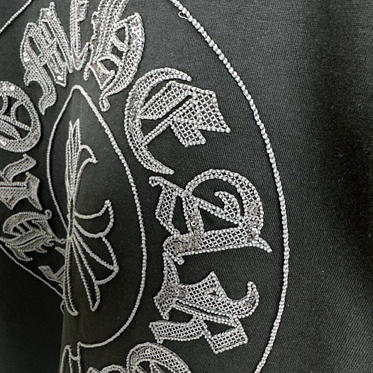 Чёрная оверсайз футболка Chrome Hearts Premium   