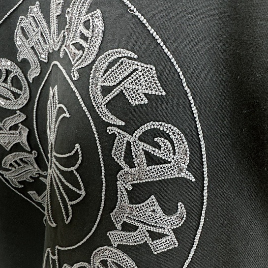 Чёрная оверсайз футболка Chrome Hearts Premium