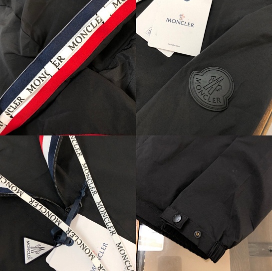 Чёрная ветровка Moncler Carles logo-patch